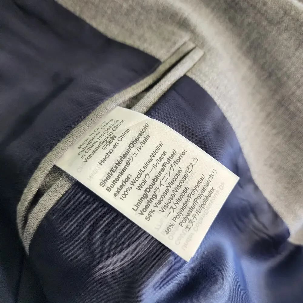 J Crew Factory Mens Classic Fit Thompson Wool Blazer Jacket Size 40L Gray Career